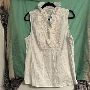 Banana Republic White Ruffle Blouse